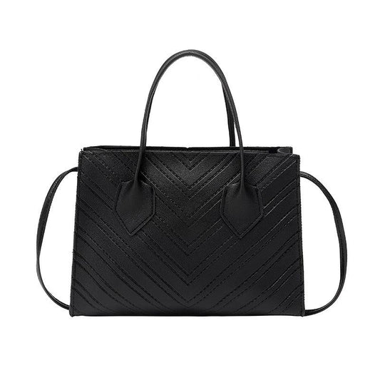 Chevron Embossed Tote Bag Small Square Crossbody Bag Women's Satchel Purse