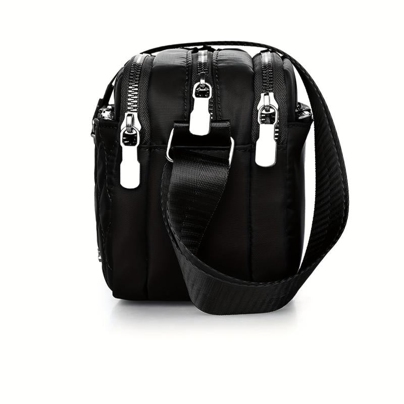 Quilted Crossbody Bag Nylon Shoulder Bag for Middle Aged and Elderly