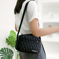 Quilted Crossbody Bag Nylon Shoulder Bag for Middle Aged and Elderly
