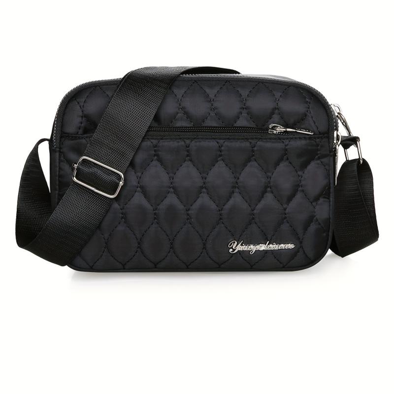 Quilted Crossbody Bag Nylon Shoulder Bag for Middle Aged and Elderly