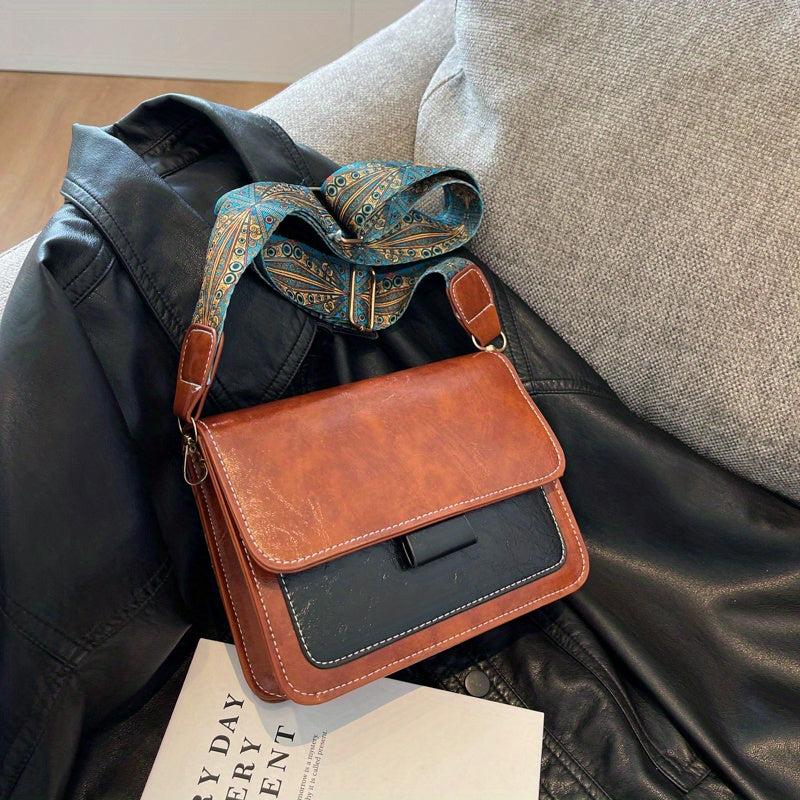 Mini Vintage Crossbody Bag Retro Flap Shoulder Bag Women's Casual Grunge Handbag