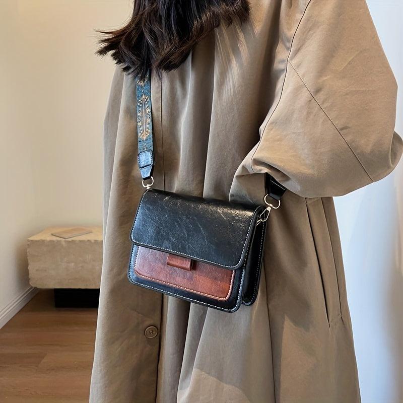 Mini Vintage Crossbody Bag Retro Flap Shoulder Bag Women's Casual Grunge Handbag