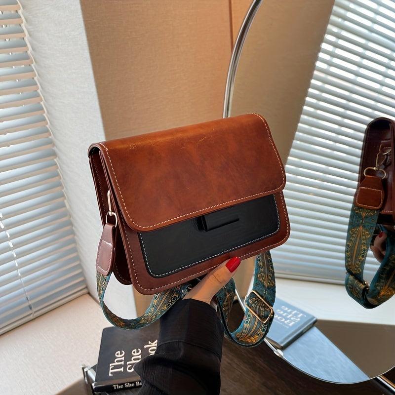 Mini Vintage Crossbody Bag Retro Flap Shoulder Bag Women's Casual Grunge Handbag