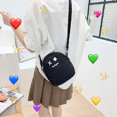 Mini Cartoon Print Phone Bag Zipper Crossbody Bag With Bag Charm