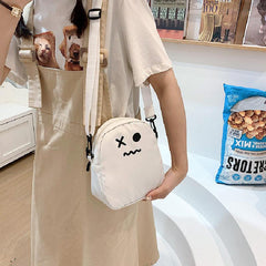 Mini Cartoon Print Phone Bag Zipper Crossbody Bag With Bag Charm