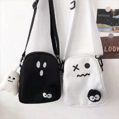 Mini Cartoon Print Phone Bag Zipper Crossbody Bag With Bag Charm