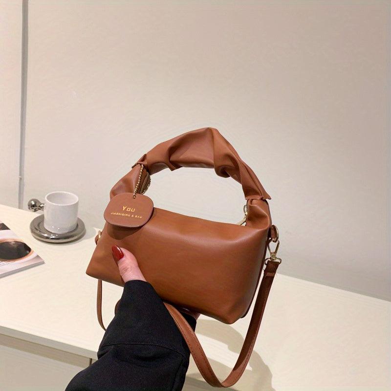 Mini Pleated Handle Underarm Bag Textured Purse