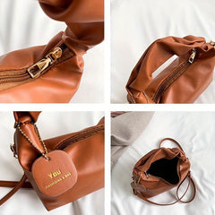 Mini Pleated Handle Underarm Bag Textured Purse