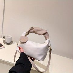 Mini Pleated Handle Underarm Bag Textured Purse