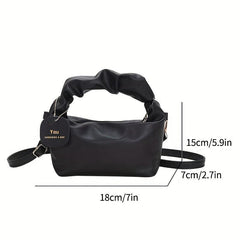 Mini Pleated Handle Underarm Bag Textured Purse