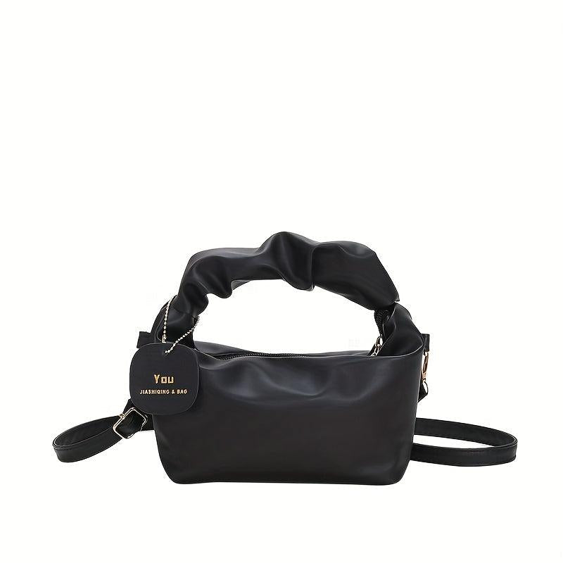 Mini Pleated Handle Underarm Bag Textured Purse