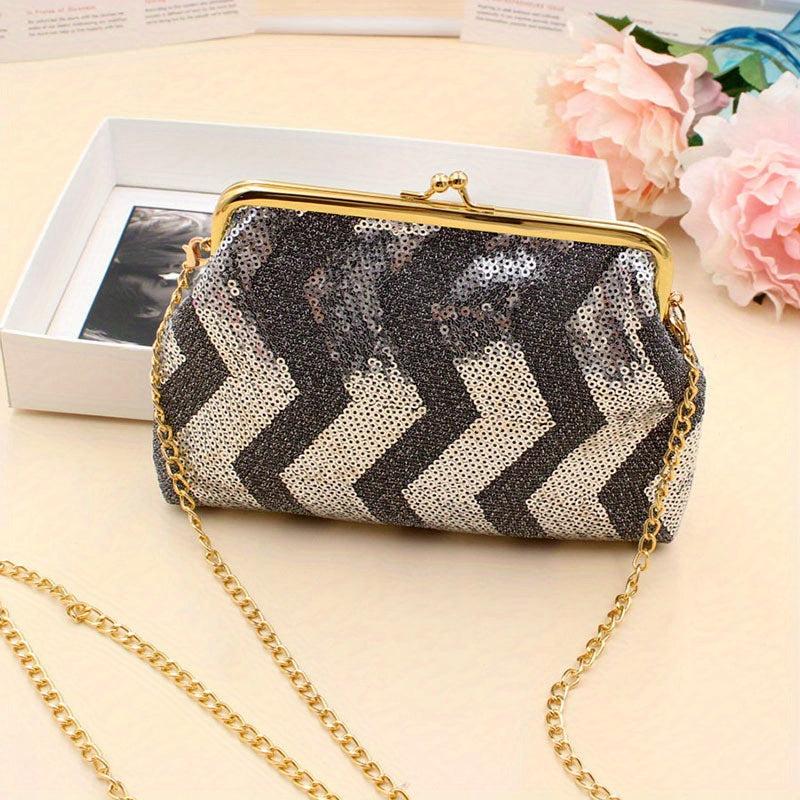 Sequins Shoulder Bag Coin Purse with Chain Strap