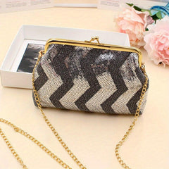 Sequins Shoulder Bag Coin Purse with Chain Strap