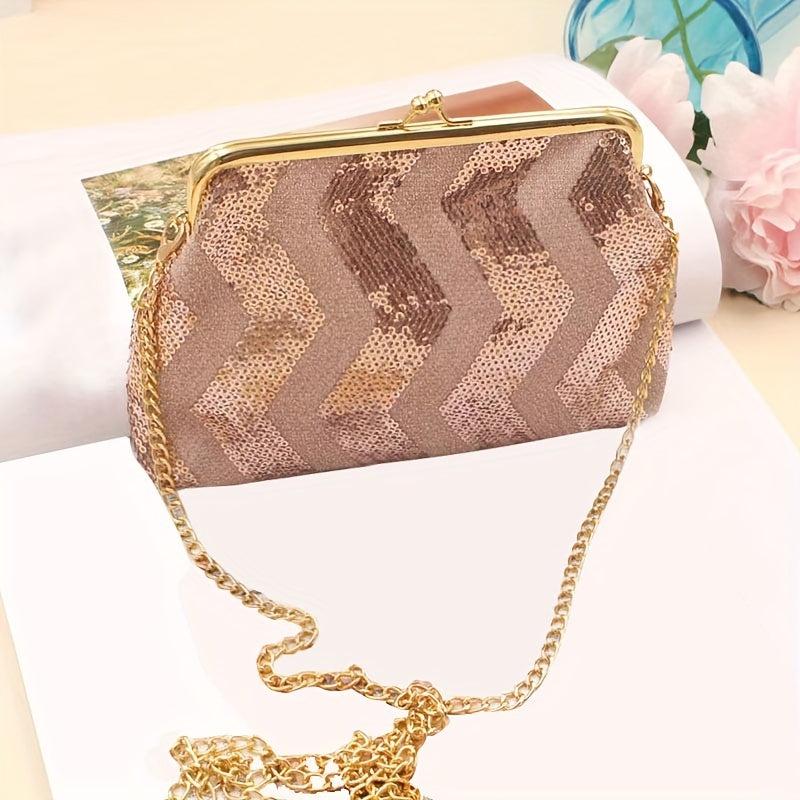 Sequins Shoulder Bag Coin Purse with Chain Strap