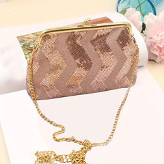 Sequins Shoulder Bag Coin Purse with Chain Strap