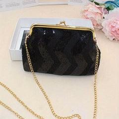 Sequins Shoulder Bag Coin Purse with Chain Strap