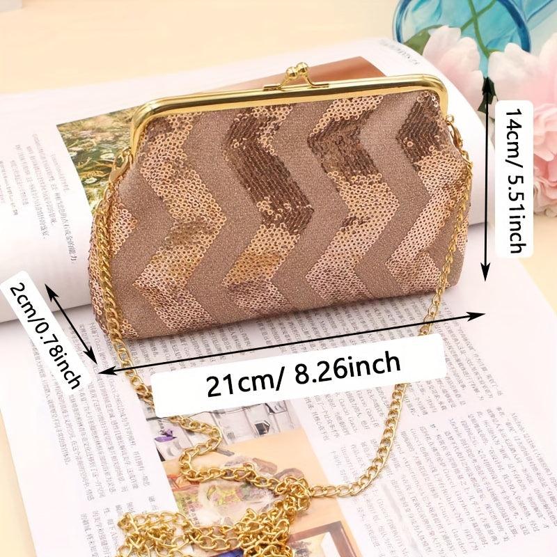 Sequins Shoulder Bag Coin Purse with Chain Strap