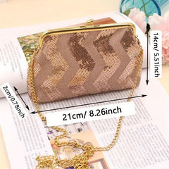 Sequins Shoulder Bag Coin Purse with Chain Strap