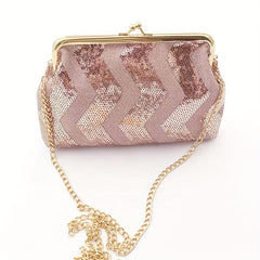 Sequins Shoulder Bag Coin Purse with Chain Strap