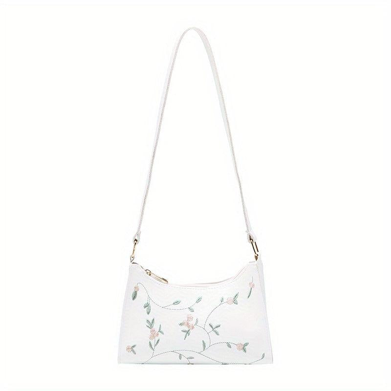 Embroidered Underarm Bag Stylish Crossbody