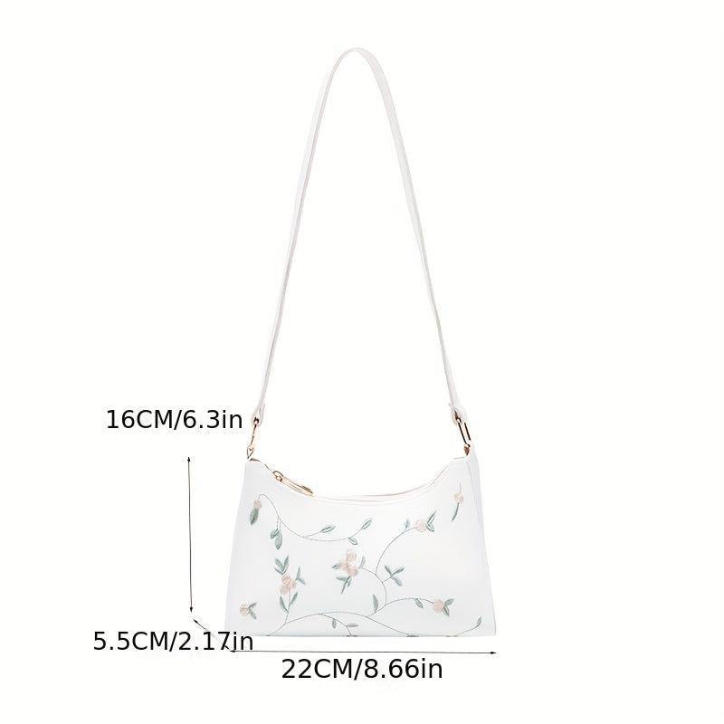 Embroidered Underarm Bag Stylish Crossbody