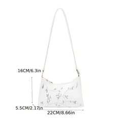 Embroidered Underarm Bag Stylish Crossbody