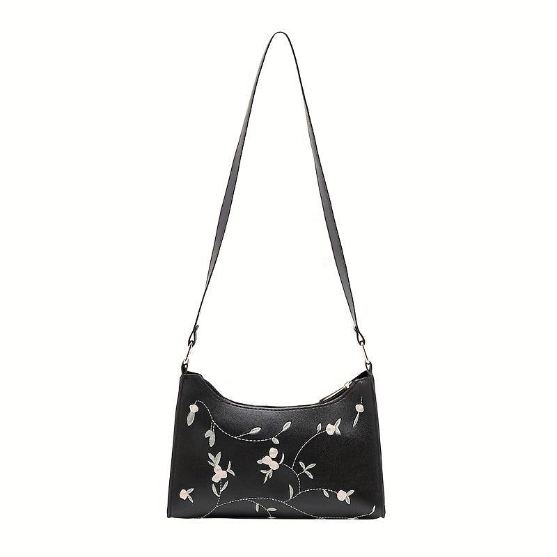 Embroidered Underarm Bag Stylish Crossbody