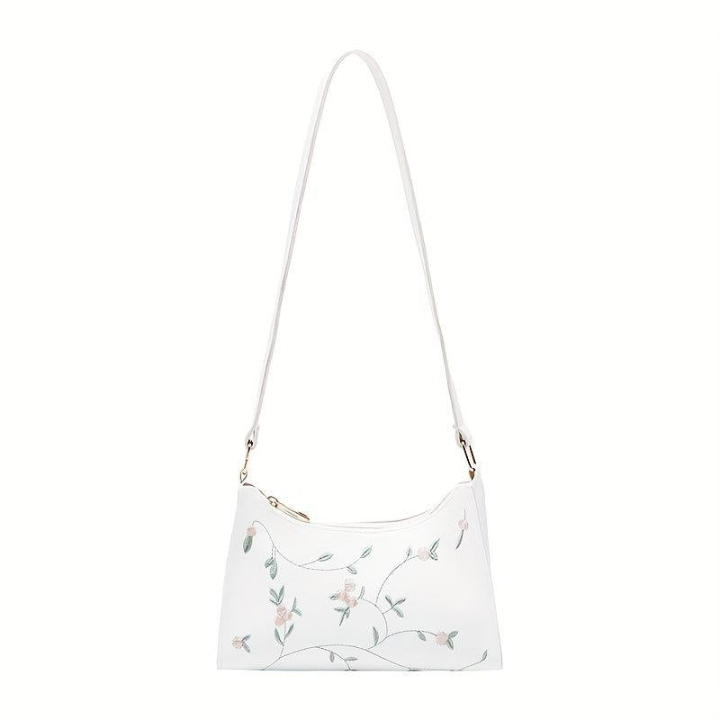 Embroidered Underarm Bag Stylish Crossbody