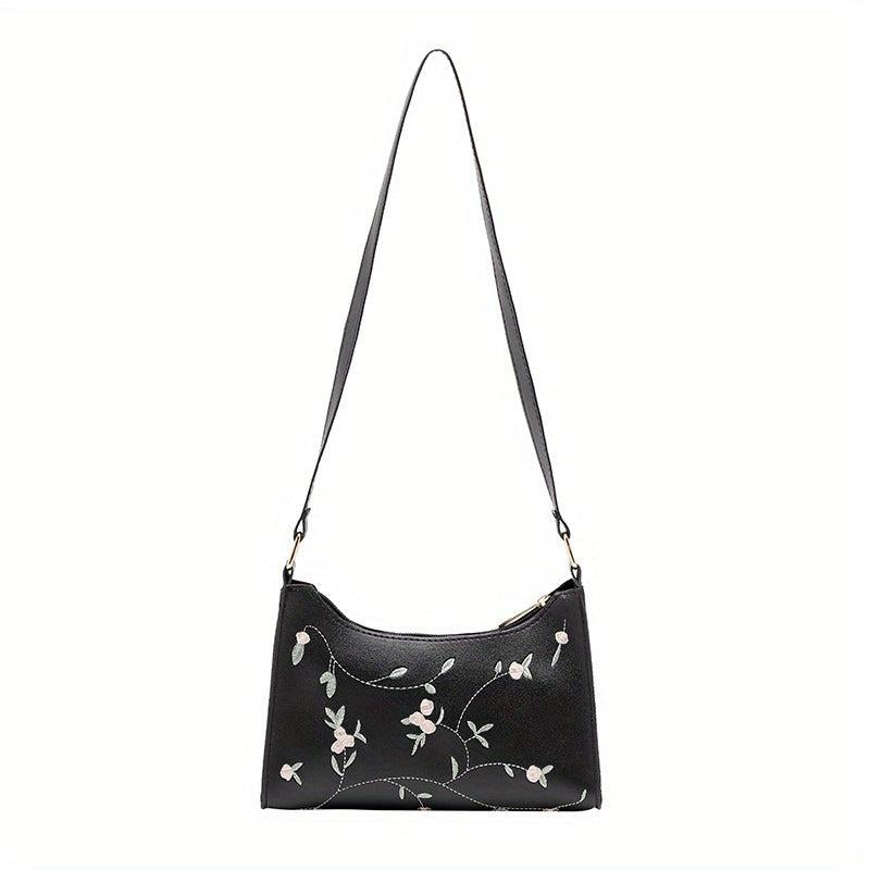 Embroidered Underarm Bag Stylish Crossbody
