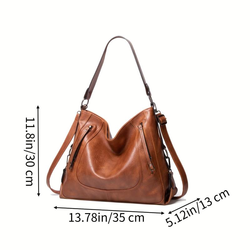 Soft Leather Tote Bag Large Capacity Casual Shoulder Crossbody Bag