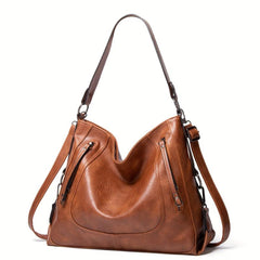 Soft Leather Tote Bag Large Capacity Casual Shoulder Crossbody Bag
