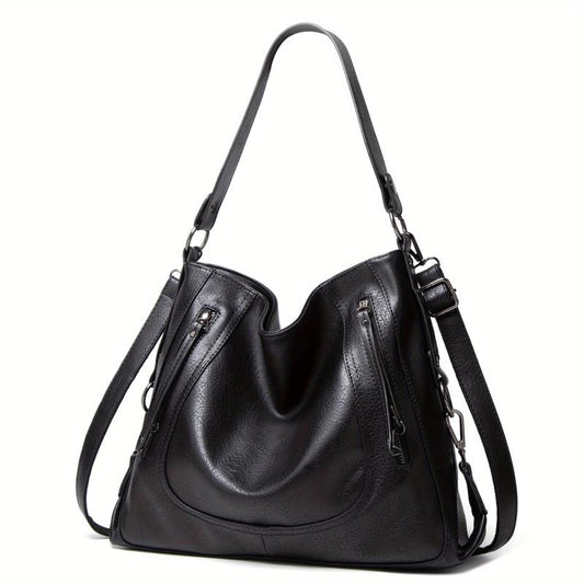 Soft Leather Tote Bag Large Capacity Casual Shoulder Crossbody Bag