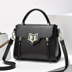 Square Handbag Turn Lock Flap Crossbody Bag