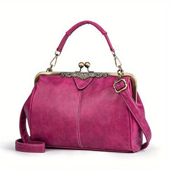 Vintage Crossbody Bag, Kiss Lock Slip Purse