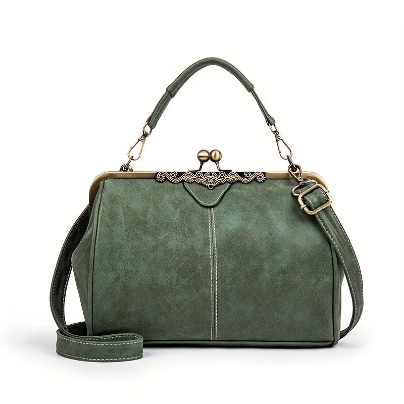 Vintage Crossbody Bag, Kiss Lock Slip Purse