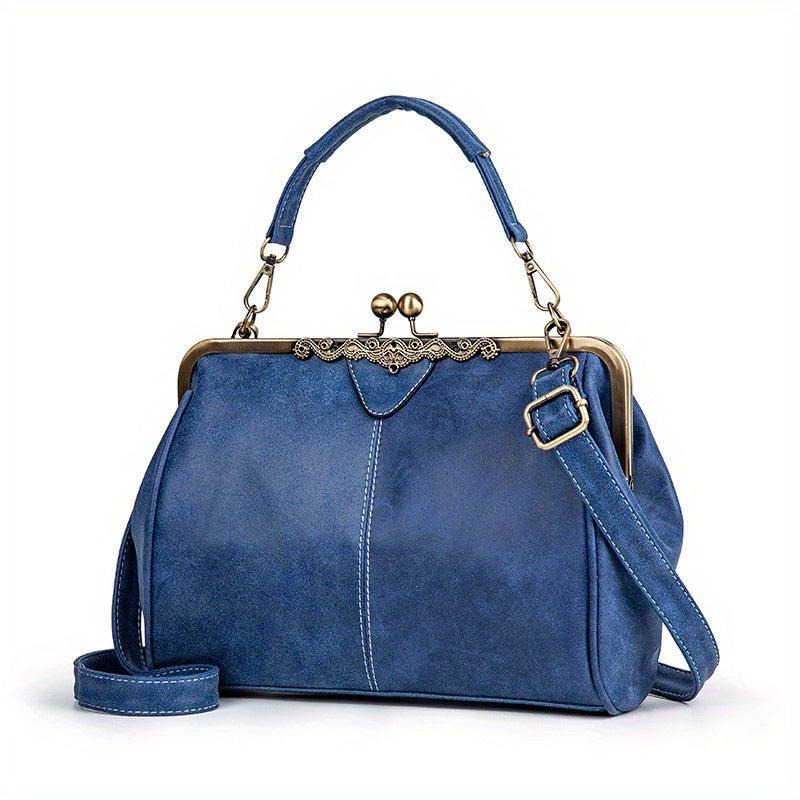 Vintage Crossbody Bag, Kiss Lock Slip Purse