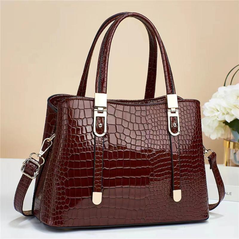 Crocodile Embossed Shoulder Handbag Women's Crossbody Purse