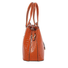 Crocodile Embossed Shoulder Handbag Women's Crossbody Purse