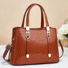 Crocodile Embossed Shoulder Handbag Women's Crossbody Purse