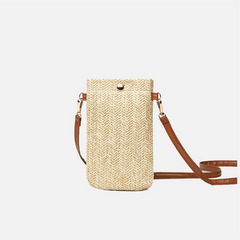 Mini Straw Messenger Bag Woven Crossbody Bag Summer Beach Shoulder Phone Wallet