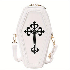Gothic Crossbody Bags Y2K Style Coffin Shape Shoulder Bag