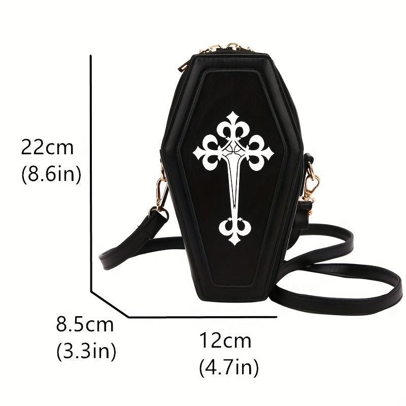 Gothic Crossbody Bags Y2K Style Coffin Shape Shoulder Bag