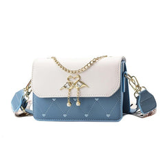 Embroidered Flap Crossbody Bag Chain Purse With Charm