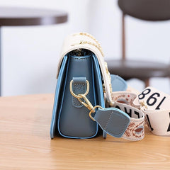 Embroidered Flap Crossbody Bag Chain Purse With Charm