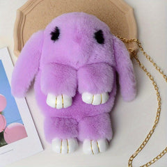 Plush Bunny Bag Chain Crossbody Coin Purse For Girls