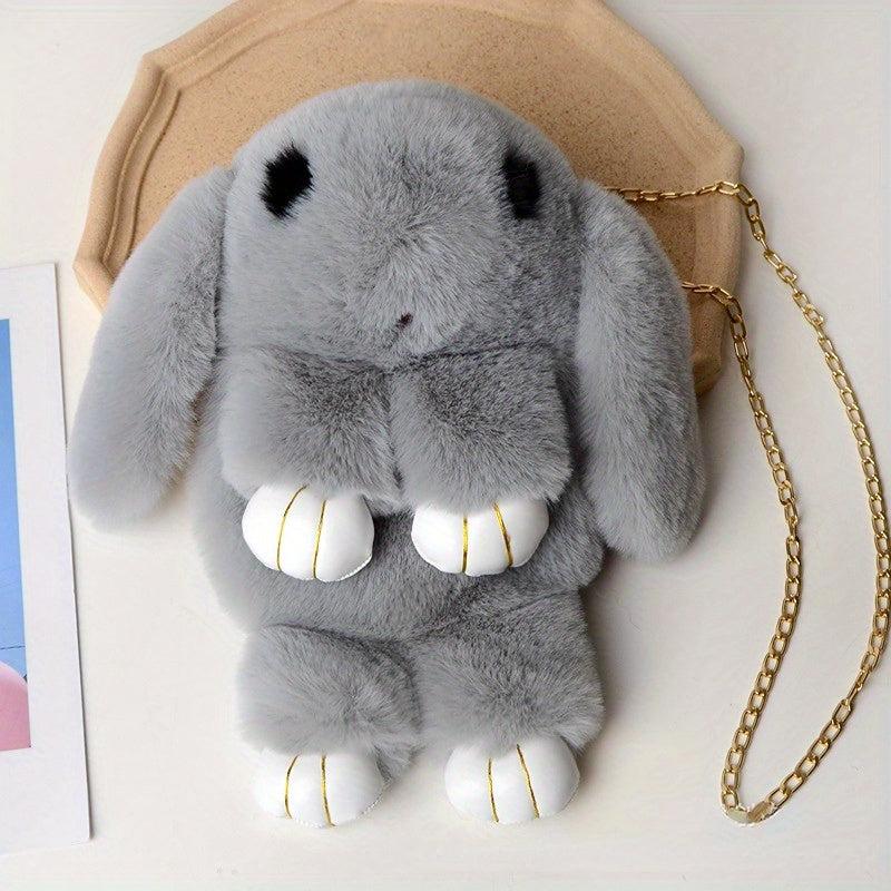 Plush Bunny Bag Chain Crossbody Coin Purse For Girls