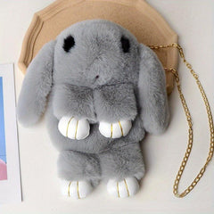 Plush Bunny Bag Chain Crossbody Coin Purse For Girls