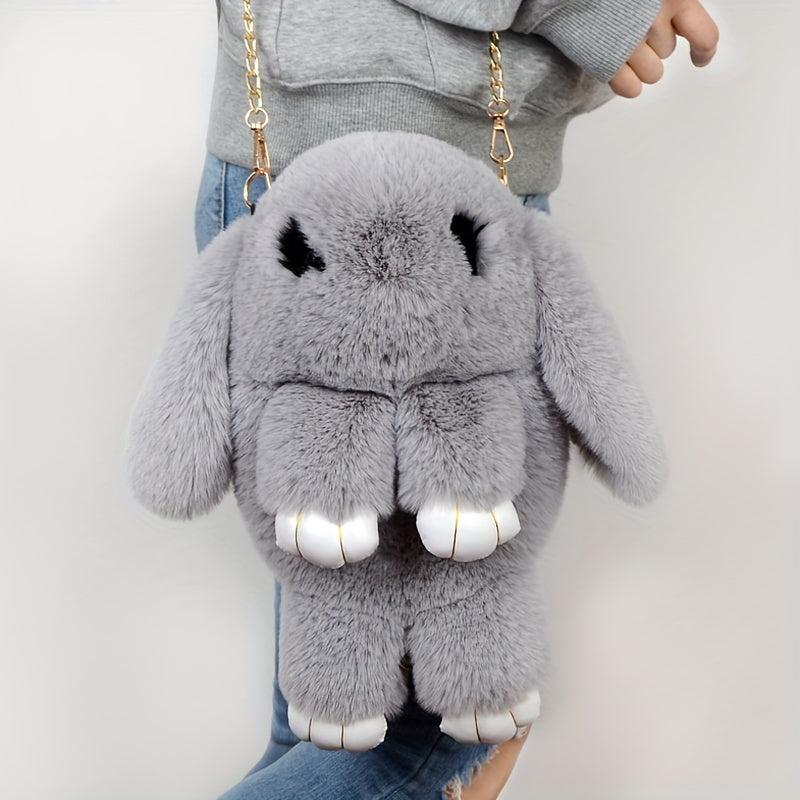 Plush Bunny Bag Chain Crossbody Coin Purse For Girls