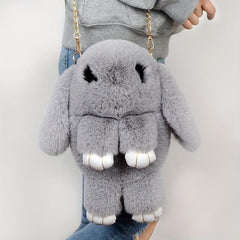 Plush Bunny Bag Chain Crossbody Coin Purse For Girls