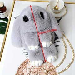 Plush Bunny Bag Chain Crossbody Coin Purse For Girls